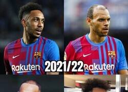 Enlace a Braithwaite y Aubameyang han intercambiado sus peinados