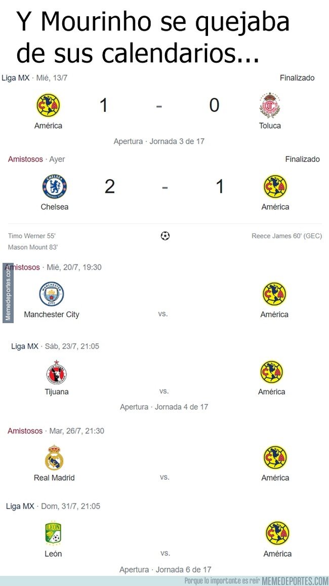 1165717 - El Club América intercala los partidos de liga con amistosos contra Europeos.