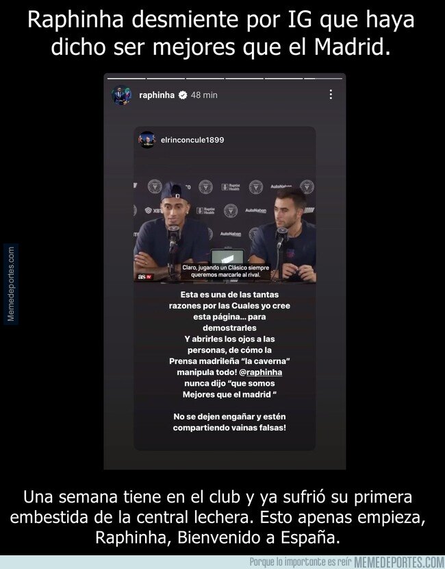 1166019 - Raphinha ya sabe lo que conlleva ser rival del Real Madrid en España