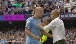 Enlace a Haaland no esta para cariñitos con Pep