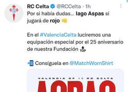 Enlace a Muy buena respuesta del Celta a la no convocatoria de Iago Aspas con la selección