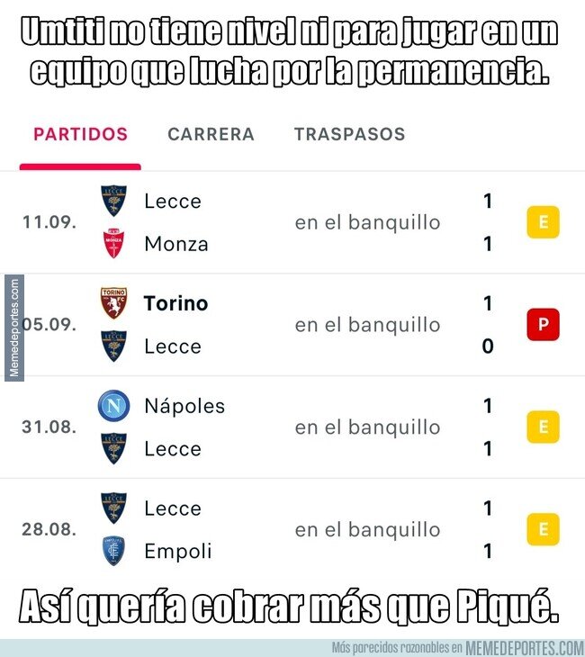 1170278 - Umtiti aún no ha debutado con el Lecce