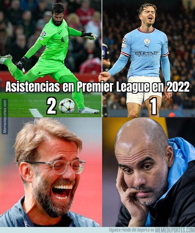 1172413 - Alisson lleva el doble de asistencias que Grealish en 2022