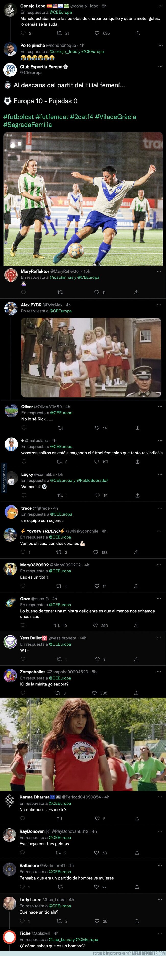 1172827 - Cachondeo en redes sociales por este detalle en un partido femenino donde aparece un hombre de jugador