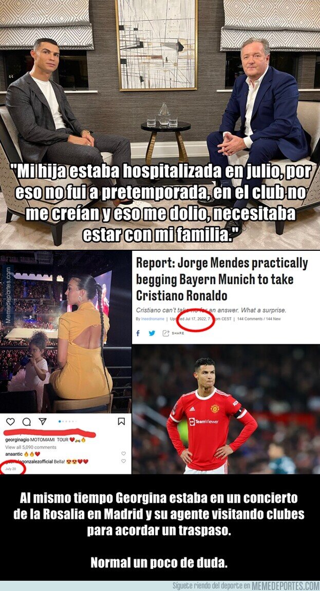 1174336 - Cristiano usando la enfermedad de su hija como coartada es top 5 bajezas que ha hecho