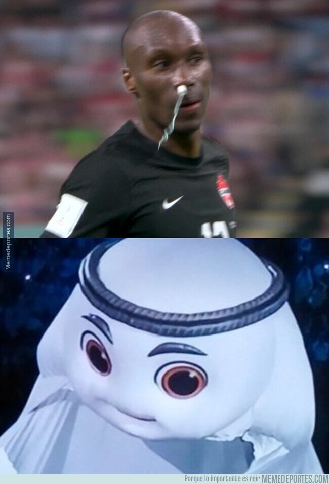 1175266 - A un jugador de Canadá se le metió en la nariz la mascota del Mundial