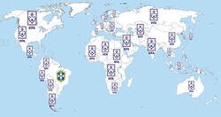 Enlace a El mundo con el Corea del Sur - Brasil