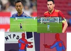 Enlace a Busquets y Yoshida se parecen tanto que los dos fallaron sus penaltis