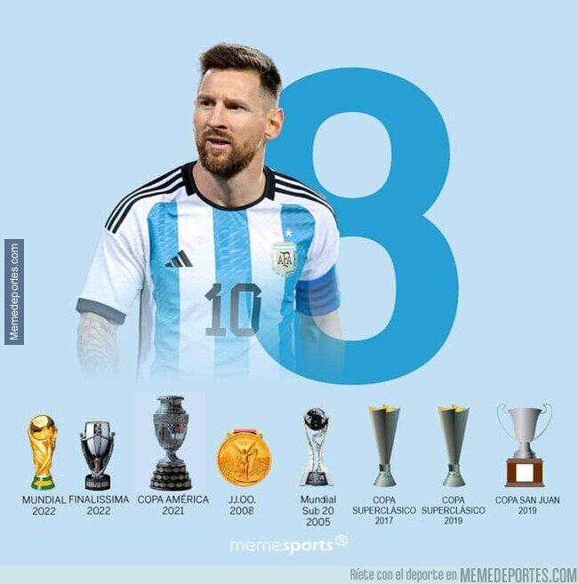 1177160 - LIONEL MESSI lo ganó todo, 8 TÍTULOS con ARGENTINA.
