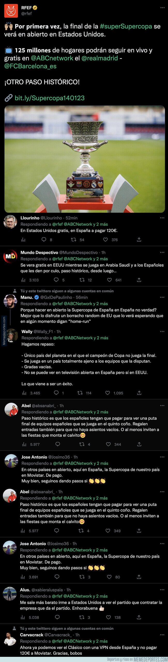 1178838 - Polémica por esta decisión de la Federación Española en la Supercopa que está cabreando a todos los españoles