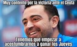 Enlace a Xavi satisfecho