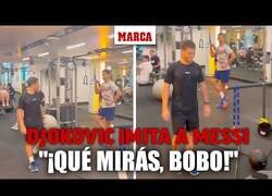 Enlace a Djokovic en Modo Messi la toma con Schwartzman