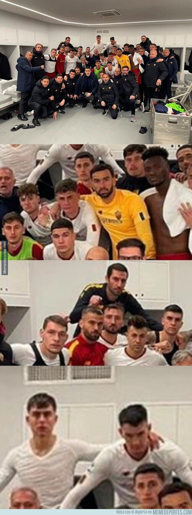 1180059 - Mourinho obligó a sus jugadores a tomarse una foto después de la derrota contra el Napoli