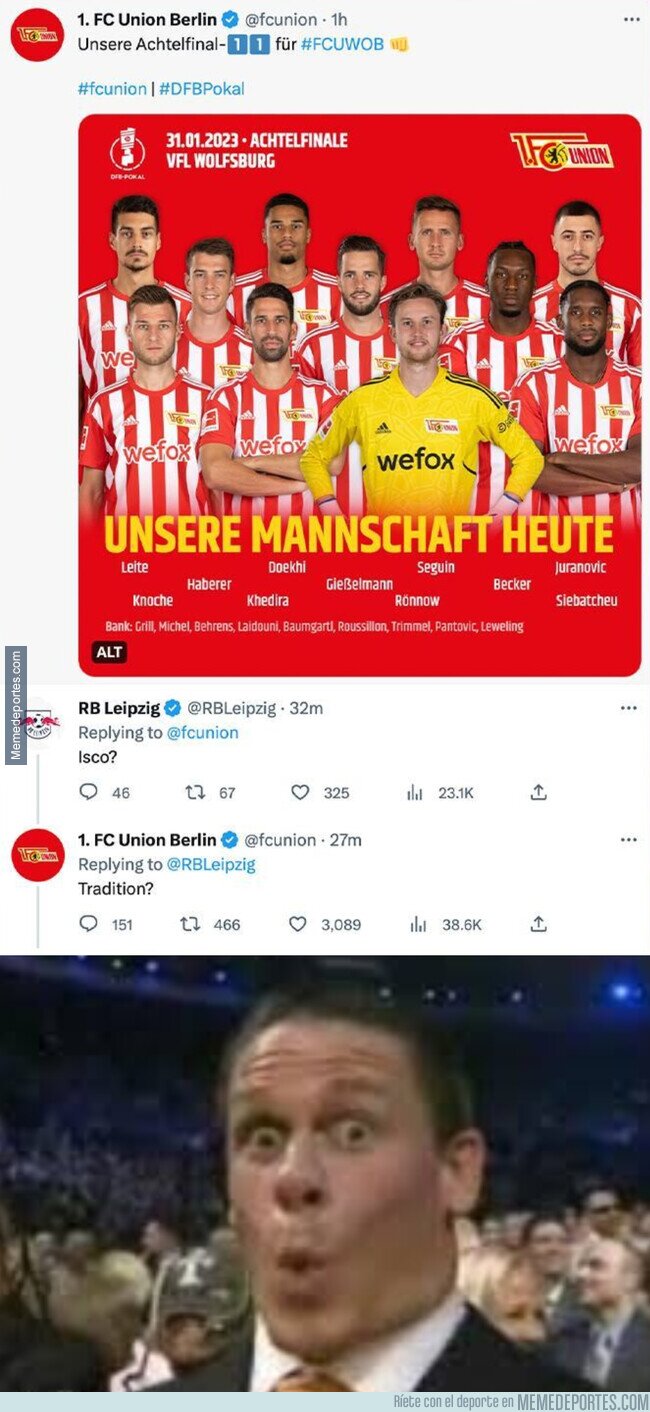 1180159 - El pique por Twitter entre el Union Berlin y el Leipzig por Isco