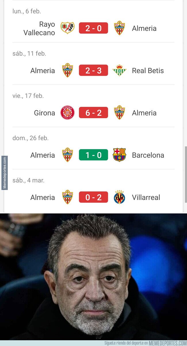 1183158 - Xavi viendo los últimos resultados del Almería