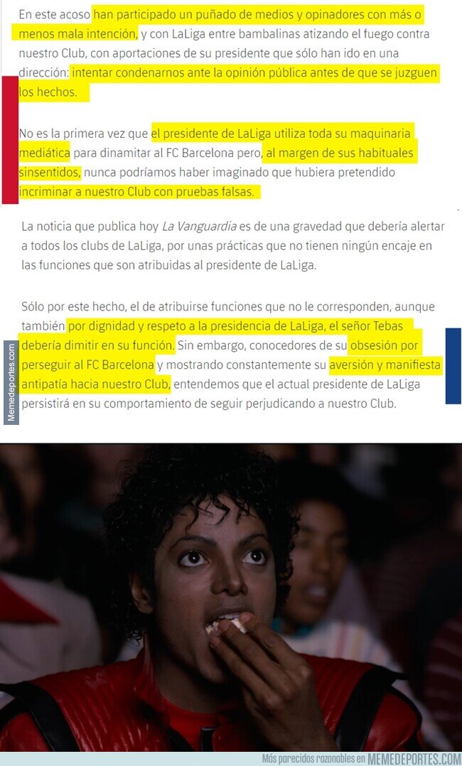 1185129 - El comunicado del Barça contra Tebas. Nunca había visto algo tan directo y franco de un medio oficial.