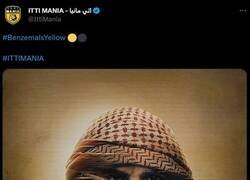 Enlace a El Al-Ittihad presentando a Benzema grabando un vídeo. ¿Saben lo que están insinuando?