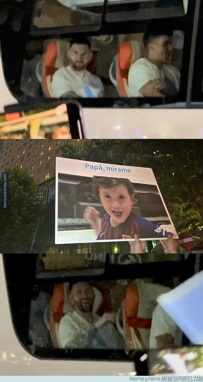 1190705 - La pancarta que provocó la risa de Messi