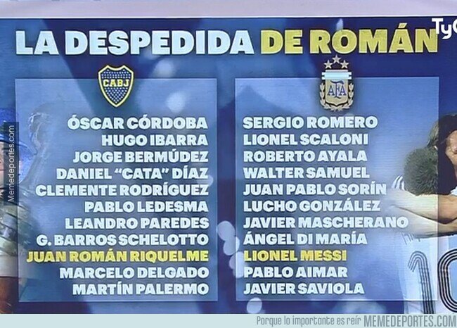 1190740 - La despedida de Román es básicamente un Boca vs River de leyendas. Lo compro.
