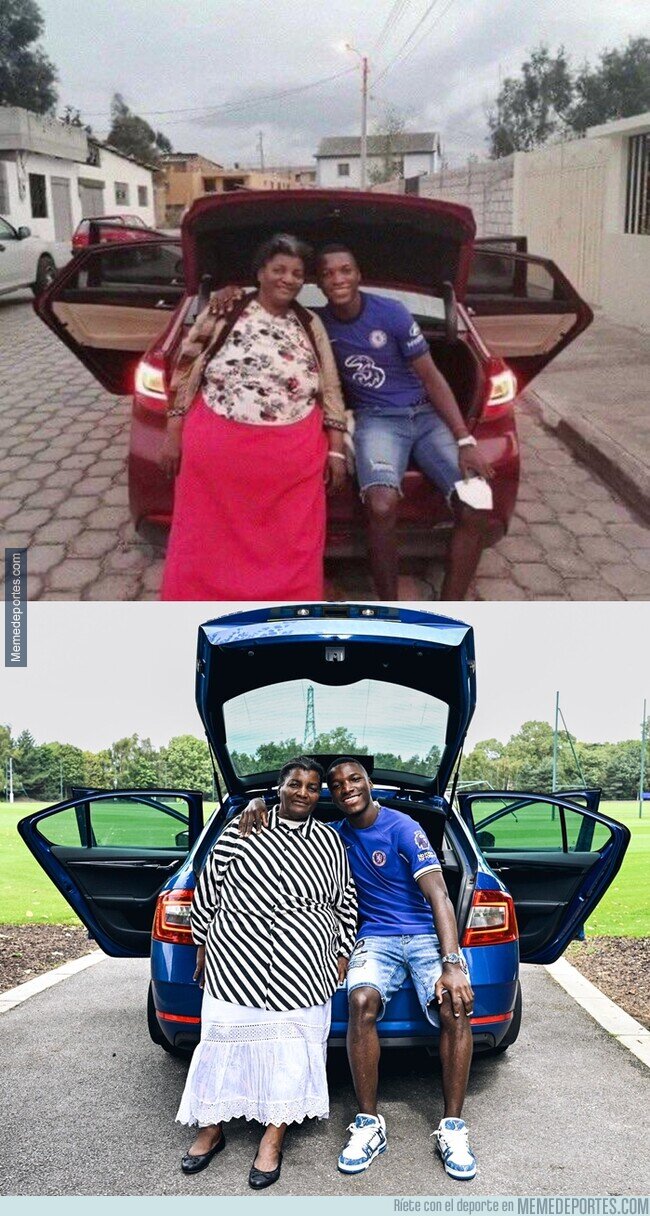 1193990 - Esta tierna foto recreada de Caicedo con su madre puede explicar por qué solo tiene ojos para el Chelsea