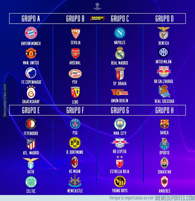1195037 - Estos son los grupos de la Champions
