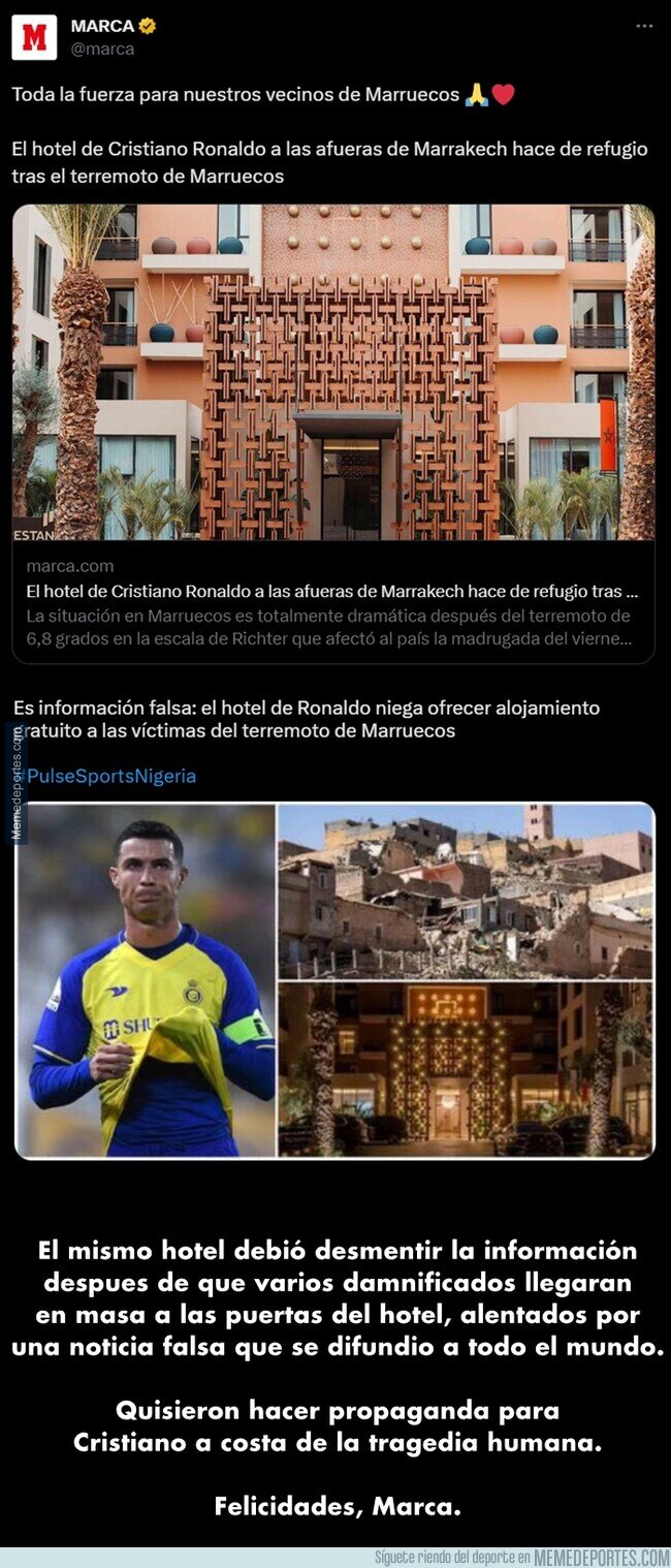 1195674 - El Fake New de Marca que añadió más caos a la tragedia de Marruecos