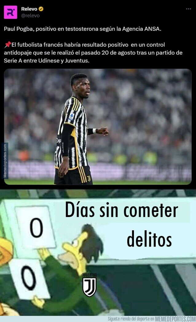1195679 - Pogbá dió positivo en un doping para un partido que nisiquiera jugó.