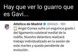 Enlace a Gavi todavía no ha lesionado a ningún compañero de profesión