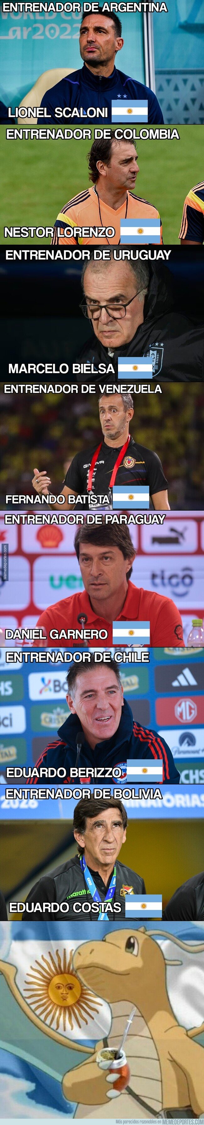 1197429 - 7 de los 10 entrenadores de las eliminatorias sudamericanas son Argentinos. Da miedo.