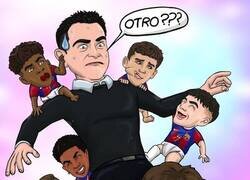 Enlace a A Xavi no dejan de salirle niños, por @r4six