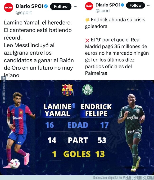 1198496 - Diario SPORT:  muy mal Endrick y muy bien Lamine Yamal