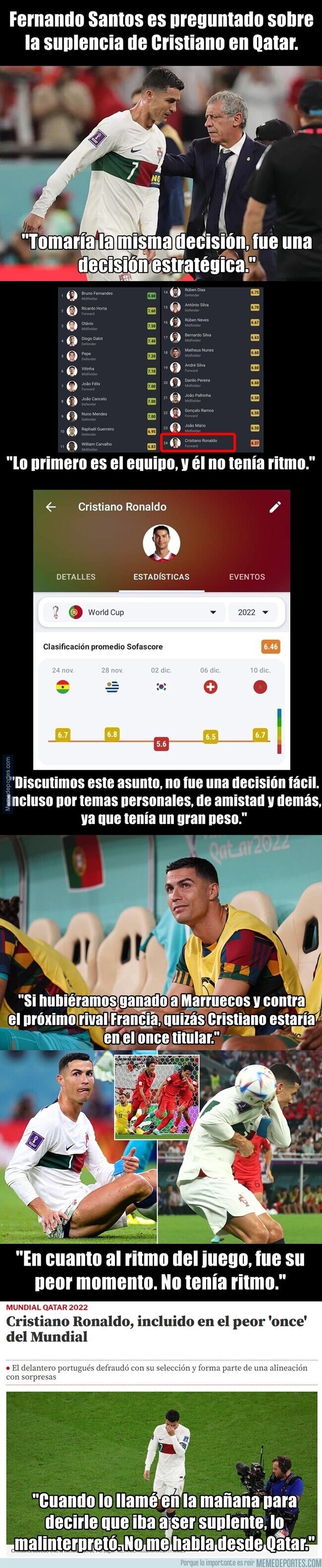 1198705 - Fernando Santos habla por primera vez de la suplencia de Cristiano en el mundial