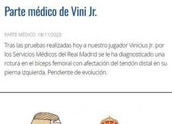 Enlace a Lesión de dos meses y medio para Vinicius