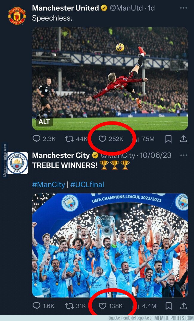 1199345 - La chilena de Garnacho tuvo más likes en X que el triplete del Manchester City