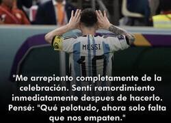 Enlace a Messi se pronuncia sobre su celebración contra Holanda