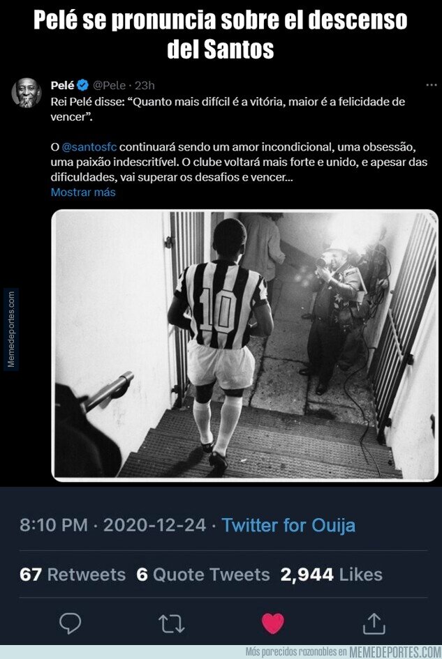 1199566 - El descenso del Santos es tan brutal que tiene a los muertos tuiteando