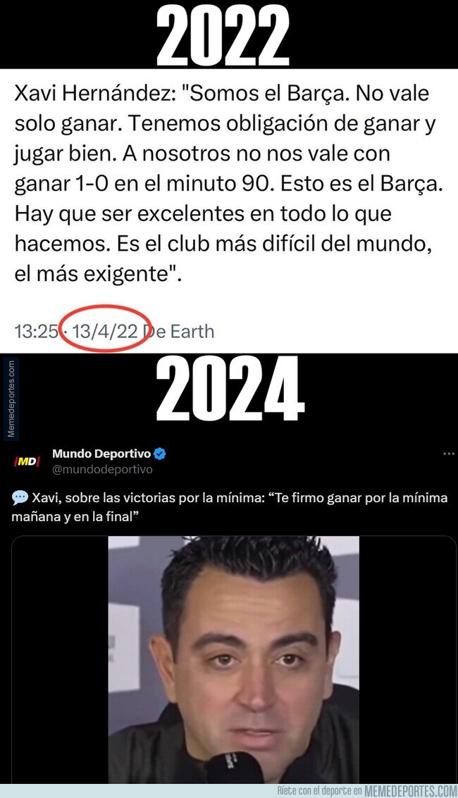 1200458 - Preocupante cambio de discurso de Xavi