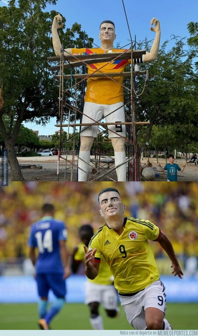1200644 - Revelan la nueva estatua de Falcao en su ciudad natal. Dos gotas de agua