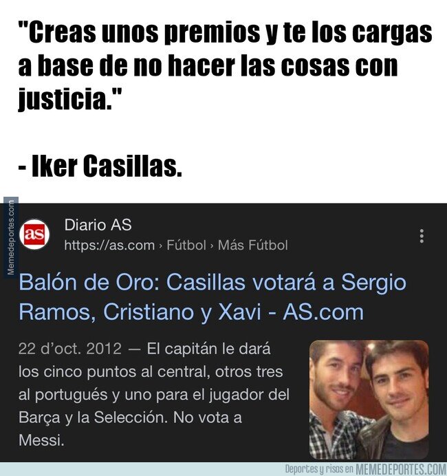 1200685 - Así votó Casillas el año que Messi anotó 91 goles en un año