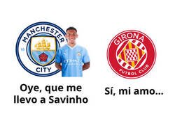 Enlace a Las duras negociaciones entre City y Girona por Savinho