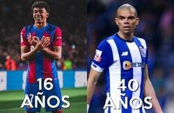 Enlace a Tremendo que en la misma fecha hayan jugado el jugador más joven y más veterano de la Champions en octavos.