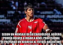 Enlace a Agüero podría volver al fútbol profesional