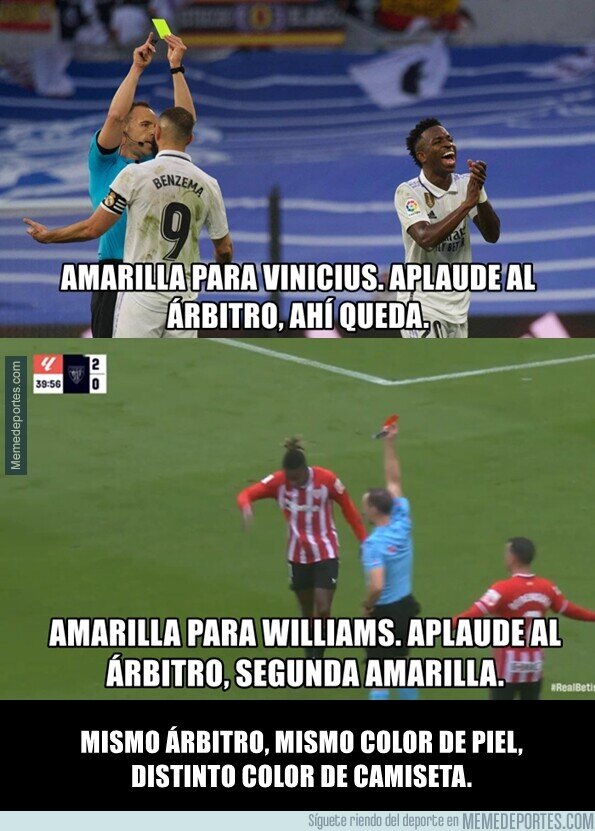 1201953 - Nico Williams acaba de ser expulsado por algo que Vinicius hace cada partido.