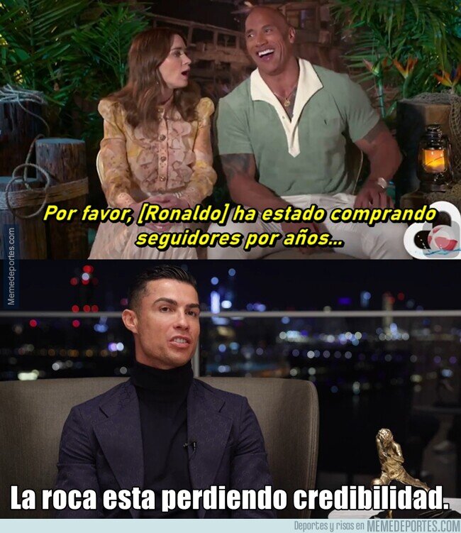 1202330 - Dwayne Johnson sugiere que Cristiano paga por sus seguidores en Instagram.
