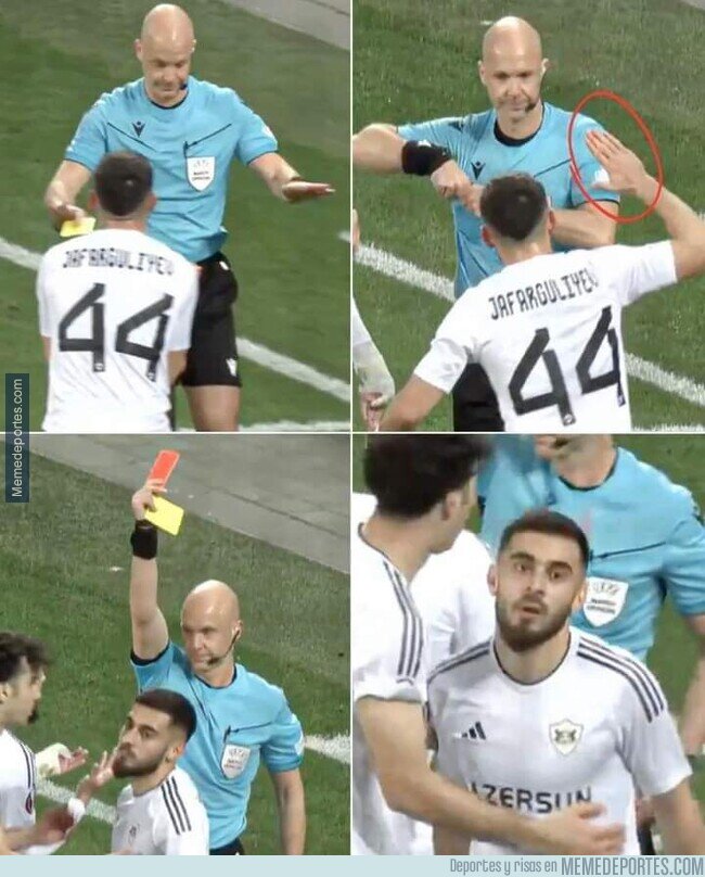 1202576 - Cafarguliyev iba a agradecer al árbitro por quitarle la amarilla... para cambiársela por roja.