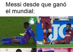 Enlace a Messi sacrificó las gambas por esa copa