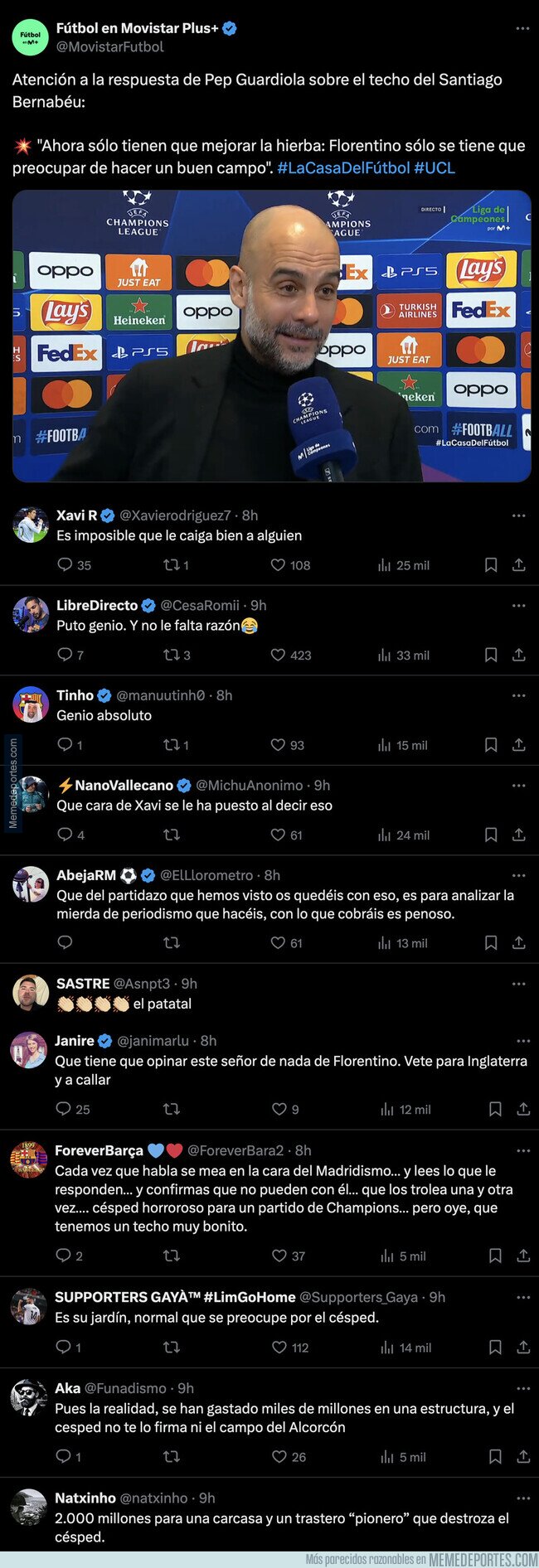 1203266 - El madridismo está enfurecido con Guardiola por esto que dijo sobre su nuevo estadio