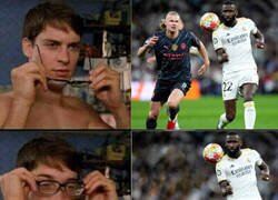 Enlace a Haaland volvió a desaparecer bajo el marcaje de Rudiger