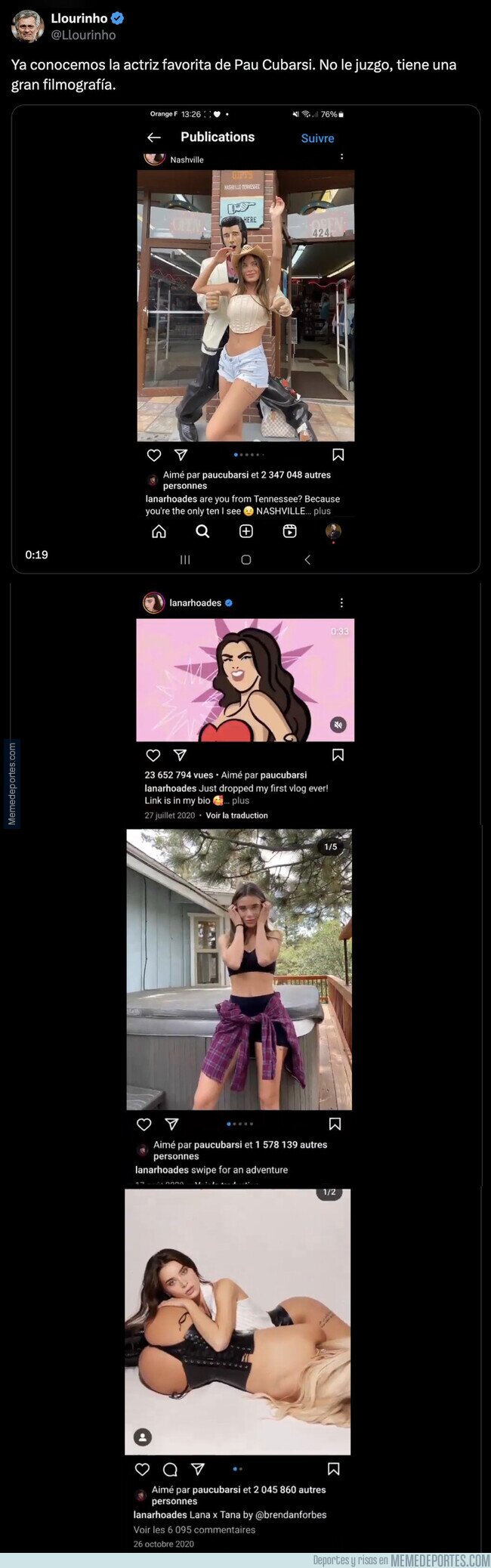 1203450 - Descubren la actriz porno favorita de Pau Cubarsí por este detalle en sus redes sociales, por @Llourinho