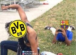 Enlace a Culés viendo el BVB-PSG
